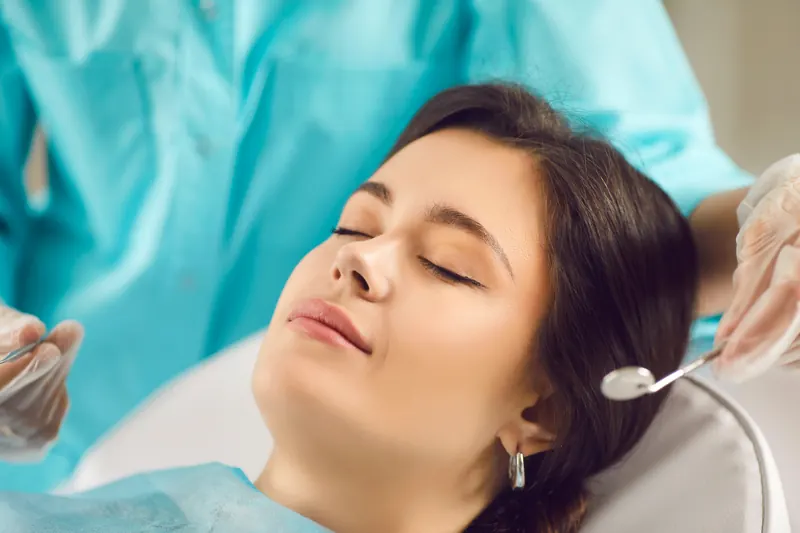 Patient relaxed under sleep dentistry